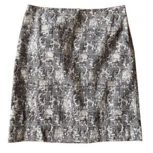 MM Lafleur Noho Pencil Skirt Womens 0 Black Crackle Print Tailored Ca